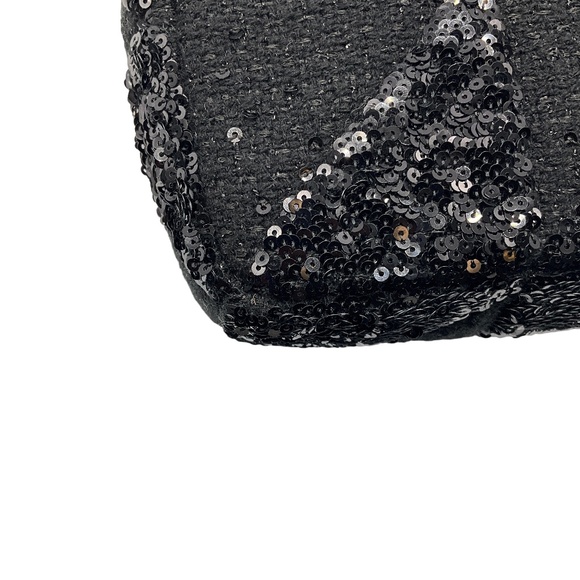 SAINT LAURENT BLACK JAMIE MEDIUM SEQUIN EMBELLISHED SHOULDER BAG - Picture 13 of 14